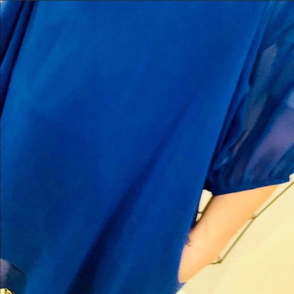 LF _ Millau Blue Chiffon Dress - Picture 4 of 4
